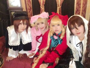 Rating: Safe Score: 0 Tags: 4girls 91076 blonde_hair bonnet brown_hair curtains dress hat head_scarf hina_ichigo hood long_hair multiple_cosplay multiple_girls photo suiseiseki tagme window User: admin