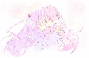 Rating: Safe Score: 0 Tags: 2girls barasuishou blush hair_ornament holding_hands image interlocked_fingers kirakishou long_hair multiple_girls pair purple_hair smile striped twintails upper_body vertical_stripes very_long_hair User: admin