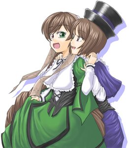 Rating: Safe Score: 0 Tags: 2girls brown_hair dress frills green_dress green_eyes hat hug image incest long_hair long_sleeves multiple_girls open_mouth pair short_hair siblings sisters smile souseiseki suiseiseki top_hat twins white_background User: admin