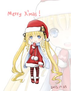 Rating: Safe Score: 0 Tags: 1girl blonde_hair blue_eyes blush drill_hair hat image long_hair open_mouth pantyhose santa_costume santa_hat shinku smile solo standing striped striped_legwear twintails very_long_hair zoom_layer User: admin