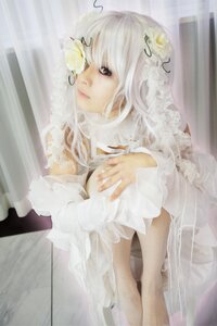 Rating: Safe Score: 0 Tags: 1girl angel blurry depth_of_field dress flower kirakishou lips long_hair solo white_hair User: admin