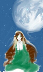 Rating: Safe Score: 0 Tags: 1girl brown_hair dress green_dress green_eyes image light_particles long_hair long_sleeves night night_sky shirt skirt sky solo star_(sky) starry_sky suiseiseki very_long_hair white_shirt User: admin