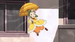 Rating: Safe Score: 0 Tags: 1girl brown_footwear dress flower green_eyes green_hair hair_ornament holding_umbrella image kanaria long_sleeves open_mouth parasol rain short_hair smile solo umbrella yellow_dress User: admin