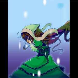 Rating: Safe Score: 0 Tags: 1girl brown_hair dress frills green_dress image letterboxed long_hair long_sleeves pillarboxed solo suiseiseki very_long_hair User: admin