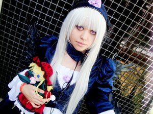 Rating: Safe Score: 0 Tags: 1girl bangs blonde_hair bow chain-link_fence dress fence fishnets frills gothic_lolita hairband hat hexagon honeycomb_(pattern) honeycomb_background lolita_fashion long_hair long_sleeves looking_at_viewer pink_eyes plaid_background shouji sliding_doors solo stained_glass suigintou tile_floor tile_wall tiles upper_body User: admin