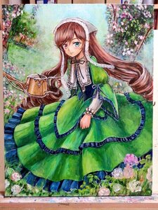 Rating: Safe Score: 0 Tags: 1girl brown_hair dress drill_hair flower frills garden green_dress image lolita_fashion long_hair long_sleeves marker_(medium) outdoors pink_flower pink_rose ribbon rose solo suiseiseki traditional_media twin_drills very_long_hair watercolor_(medium) watering_can User: admin