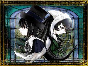 Rating: Safe Score: 0 Tags: 2girls black_hair hat image long_hair multiple_girls pair pale_skin profile red_eyes short_hair souseiseki suiseiseki User: admin