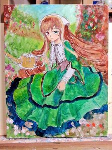 Rating: Safe Score: 0 Tags: 1girl brown_hair dress flower green_dress green_eyes heterochromia image long_hair long_sleeves red_eyes smile solo suiseiseki traditional_media very_long_hair watercolor_(medium) watering_can User: admin