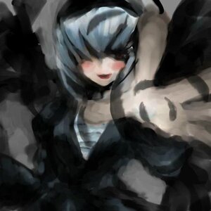 Rating: Safe Score: 0 Tags: 1girl blindfold image long_sleeves short_hair smile solo suigintou upper_body User: admin