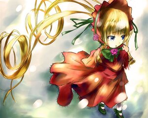 Rating: Safe Score: 0 Tags: 1girl absurdly_long_hair blonde_hair blue_eyes bonnet bow bowtie dress flower full_body green_bow image long_hair long_sleeves red_dress rose shinku solo very_long_hair User: admin