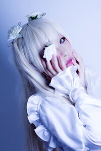Rating: Safe Score: 0 Tags: 1girl eyepatch flower hair_ornament kirakishou lips maid realistic solo upper_body white_flower white_hair white_rose User: admin