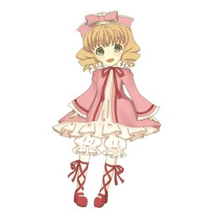 Rating: Safe Score: 0 Tags: 1girl blonde_hair bloomers blush bow cross-laced_footwear dress drill_hair full_body hina_ichigo hinaichigo image long_sleeves looking_at_viewer open_mouth pink_bow ribbon simple_background smile solo standing underwear white_background white_bloomers User: admin