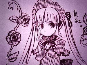 Rating: Safe Score: 0 Tags: 1girl bow bowtie dress frills image long_hair long_sleeves looking_at_viewer monochrome purple_theme shinku simple_background solo suigintou twintails upper_body very_long_hair User: admin