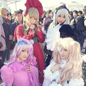 Rating: Safe Score: 0 Tags: 6+boys 6+girls black_hair blonde_hair dress everyone eyepatch flower hair_ornament hat long_hair looking_at_viewer multiple_boys multiple_cosplay multiple_girls smile tagme umbrella User: admin