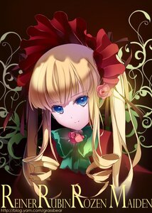 Rating: Safe Score: 0 Tags: 1girl blonde_hair blue_eyes blue_hair bow bowtie cao_xiong commentary_request copyright_name dress english_text flower german_text gothic_lolita green_bow headdress highres image lolita_fashion long_hair long_sleeves looking_at_viewer photoshop_(medium) plant red_dress rose rozen_maiden shinku sidelocks solo translated twintails User: admin