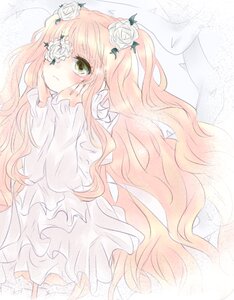 Rating: Safe Score: 0 Tags: 1girl blush dress eyepatch flower frills hair_flower hair_ornament image kirakishou long_hair long_sleeves pink_hair rose solo thorns wavy_hair white_dress white_flower white_rose User: admin