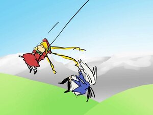 Rating: Safe Score: 0 Tags: bird blonde_hair dress flying image long_hair pair red_dress ribbon shinku suigintou wings User: admin
