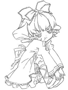 Rating: Safe Score: 0 Tags: 1girl :t bloomers bow dress drill_hair frills full_body greyscale hair_bow hinaichigo image long_sleeves monochrome pout short_hair solo white_background User: admin