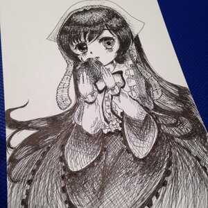 Rating: Safe Score: 0 Tags: 1girl bow eating food graphite_(medium) greyscale hair_bow holding holding_food houraisan_kaguya image long_hair long_sleeves looking_at_viewer millipen_(medium) monochrome photo skirt solo suiseiseki traditional_media very_long_hair User: admin