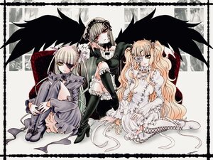 Rating: Safe Score: 0 Tags: 3girls barasuishou black_wings blonde_hair boots cross-laced_footwear dress eyepatch flower frills hairband image kirakishou knee_boots lolita_fashion long_hair long_sleeves looking_at_viewer multiple_girls rose shinku silver_hair sitting suigintou very_long_hair wings yellow_eyes User: admin