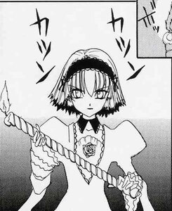 Rating: Safe Score: 0 Tags: 1girl dress flower frills greyscale hairband halftone image long_sleeves looking_at_viewer monochrome rose short_hair solo suigintou upper_body User: admin