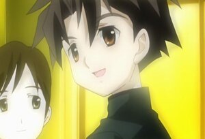 Rating: Safe Score: 0 Tags: 1boy :d bangs black_hair brown_eyes close-up face human looking_at_viewer open_mouth sakurada_jun screenshot simple_background smile solo spiked_hair User: admin