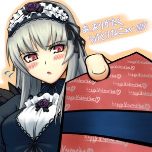 Rating: Safe Score: 0 Tags: 1girl :o blush dress flower flying_sweatdrops food frills gift hairband holding holding_gift image incoming_gift jingai_modoki lolita_hairband long_hair long_sleeves looking_at_viewer lowres photoshop_(medium) red_eyes rose rozen_maiden silver_hair solo suigintou translated upper_body valentine User: admin