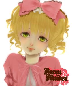 Rating: Safe Score: 0 Tags: 1girl auto_tagged blonde_hair bow dress green_eyes hair_bow hina_ichigo hinaichigo image looking_at_viewer pink_bow ribbon short_hair simple_background smile solo striped white_background User: admin
