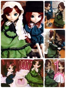Rating: Safe Score: 0 Tags: 1girl brown_hair doll dress frills green_dress hat heterochromia long_hair long_sleeves multiple_dolls multiple_girls smile souseiseki suiseiseki tagme User: admin