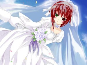 Rating: Safe Score: 0 Tags: 1girl bouquet bridal_veil bride choker dress elbow_gloves flower gloves heterochromia image pov red_eyes red_hair rose short_hair smile solo solo_focus souseiseki veil wedding_dress User: admin