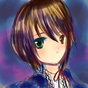 Rating: Safe Score: 0 Tags: 1girl blazer blush brown_hair jacket looking_at_viewer neck_ribbon portrait ribbon short_hair solo usami_renko User: admin