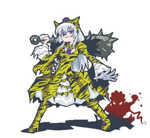 Rating: Safe Score: 0 Tags: 1girl animal_print dress flower full_body image long_hair purple_eyes rose shadow solo suigintou tiger_print weapon User: admin
