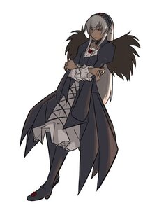Rating: Safe Score: 0 Tags: 1girl anthsolo crossdressing dress frills full_body image long_hair long_sleeves rozen_maiden silver_hair solo striped suigintou white_background wings User: admin