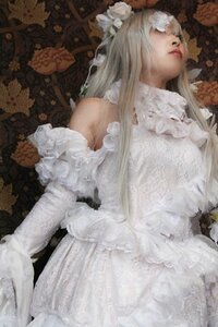 Rating: Safe Score: 0 Tags: 1girl bare_shoulders closed_eyes dress flower frills hair_flower hair_ornament kirakishou lace lips long_hair solo white_dress User: admin