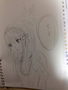 Rating: Safe Score: 0 Tags: 1girl frills greyscale hairband image lolita_hairband long_hair looking_at_viewer monochrome photo solo suigintou traditional_media User: admin