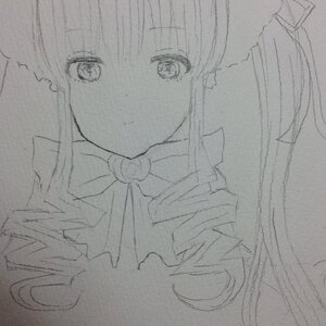 Rating: Safe Score: 0 Tags: 1girl expressionless flower greyscale image long_hair looking_at_viewer monochrome rose shinku solo traditional_media User: admin