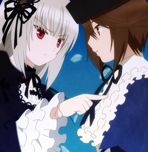 Rating: Safe Score: 0 Tags: 2girls black_dress black_ribbon brown_hair closed_mouth dress eye_contact frills hat image long_sleeves looking_at_another multiple_girls nishizumi_maho pair red_eyes ribbon short_hair silver_hair souseiseki suigintou upper_body wings User: admin
