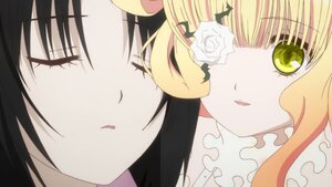 Rating: Safe Score: 0 Tags: 2girls bangs black_hair blonde_hair blush close-up closed_eyes eyepatch flower frills image kakizaki_megu kirakishou long_hair multiple_girls parted_lips rose smile solo User: admin