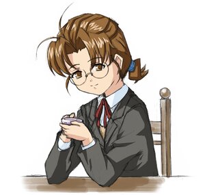 Rating: Safe Score: 0 Tags: 1girl antenna_hair blazer brown_eyes brown_hair glasses holding human image jacket long_sleeves looking_at_viewer neck_ribbon red_neckwear red_ribbon ribbon sakurada_nori shirt smile solo User: admin