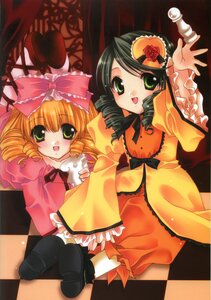Rating: Safe Score: 0 Tags: 2girls argyle argyle_background argyle_legwear blonde_hair board_game bow checkered checkered_background checkered_floor checkered_kimono chess_piece dress drill_hair floor green_eyes hinaichigo image kanaria long_sleeves multiple_girls on_floor open_mouth pair perspective ribbon short_hair smile tile_floor tiles twin_drills yellow_eyes User: admin
