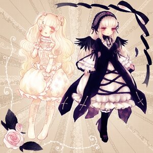 Rating: Safe Score: 0 Tags: 2girls black_dress black_rose black_wings blonde_hair boots commentary_request doll dress eyepatch feathers flower frills hair_flower hair_ornament hairband image kirakishou knee_boots lolita_fashion long_hair multiple_girls open_mouth pair pink_flower pink_hair pink_rose purple_flower purple_rose red_eyes red_flower red_rose ribbon rose rozen_maiden silver_hair suigintou thorns twintails very_long_hair white_flower white_hair white_rose wings yellow_eyes yujup User: admin
