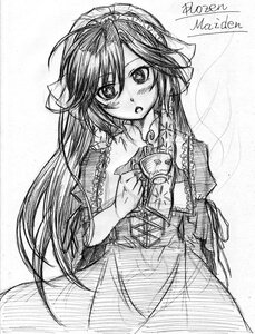 Rating: Safe Score: 0 Tags: 1girl blush bow greyscale image long_hair looking_at_viewer monochrome reiuji_utsuho sketch solo suiseiseki third_eye traditional_media User: admin
