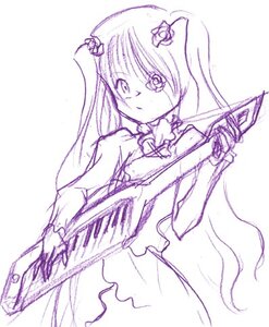 Rating: Safe Score: 0 Tags: 1girl barasuishou bow dress elbow_gloves flower frills hair_flower hair_ornament image long_hair monochrome simple_background solo very_long_hair User: admin