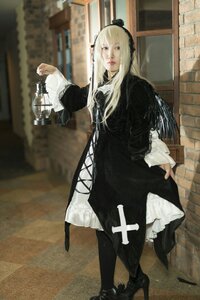 Rating: Safe Score: 0 Tags: 1girl 3d black_legwear blonde_hair checkered checkered_floor dress gothic gothic_lolita high_heels lips lolita_fashion long_hair pantyhose photo solo standing suigintou tile_floor tiles User: admin