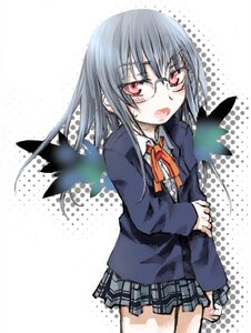 Rating: Safe Score: 0 Tags: 1girl black_hair blazer glasses halftone halftone_background image jacket plaid plaid_skirt polka_dot polka_dot_background red_eyes school_uniform skirt solo suigintou wings User: admin