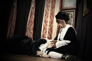 Rating: Safe Score: 0 Tags: 2boys brown_hair closed_eyes curtains dress hat indoors long_sleeves multiple_boys multiple_cosplay multiple_girls sitting tagme User: admin