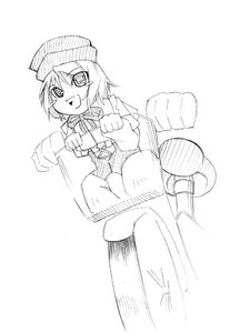 Rating: Safe Score: 0 Tags: 1girl :d clenched_hands greyscale hat long_sleeves looking_at_viewer monochrome open_mouth short_hair smile solo User: admin