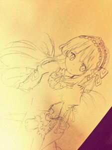 Rating: Safe Score: 0 Tags: 1girl auto_tagged bangs closed_mouth dress eyebrows_visible_through_hair hairband image juliet_sleeves long_hair long_sleeves looking_at_viewer monochrome ribbon solo suigintou traditional_media User: admin