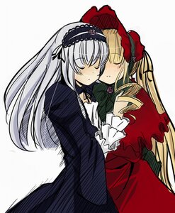 Rating: Safe Score: 0 Tags: 2girls black_dress blonde_hair blush bonnet capelet closed_eyes dress drill_hair eyebrows eyebrows_visible_through_hair frilled_sleeves frills hairband hat hug image lolita_hairband long_hair long_sleeves multiple_girls nanami_natsuki pair red_dress rozen_maiden shinku sidelocks silver_hair simple_background suigintou twin_drills white_background yuri User: admin