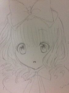 Rating: Safe Score: 0 Tags: 1girl bangs eyebrows_visible_through_hair greyscale hair_between_eyes hinaichigo image looking_at_viewer monochrome solo traditional_media wavy_hair User: admin